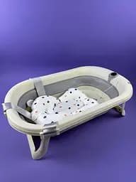 Ванночка дитяча складна Bimbo 0751-36 Розмір 76х47*21см, клапан зливу, розкладні ніжки, електронний датчик температури, матрац - мініатюра 4