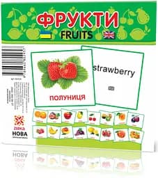 Картки міні "Фрукти" (110х110 мм) UA-ENG 66424