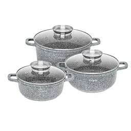 Набор кастрюль 3020/22/24-SN из 3 предметов с мраморным покрытием (2.3 л, 3.2 л и 4.5 л), Zauberg Серый 87702