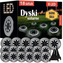 Світильники вуличні дискові лампи на сонячній батареї Red Garden 8LED 18 шт