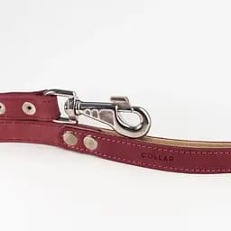 Повідець одинарний Collar, шкіра, непрошитий, М, 122х2 см, рожевий - мініатюра 2