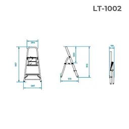 Драбина алюмінієва Intertool 2 ступеня висота до платформи 410 мм LT-1002 - мініатюра 8