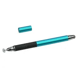 Стилус емкостный, высокоточный Jot Pro двусторонний, алюминиевый, со вставкой, голубой