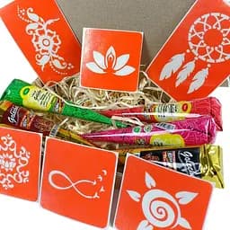 Набір кольорової хни з трафаретами для біо-тату №2 Fresh Tattoo color-henna-set-02 - мініатюра 3