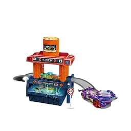 Автомойка с треком 660 S 102, меняющая цвет машинка, бак для воды, контейнер, аксессуары, наклейки