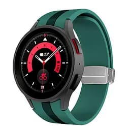 Браслет Cls-way для Samsung Galaxy Watch 5 - темно-зелено-чорний ширина кріплення 20мм силікон Watchbands (W27-8WB12227561) - мініатюра 2