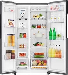 Холодильник SBS LG GC-B247JLDV 179х72х91см 2 двері холодильне відділення-394 л морозильне відділення-219 л A+ NF зона свіжості дисплей зовнішній платиново-сріблястий (GC-B247JLDV) - мініатюра 10