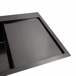 Кухонна мийка Platinum Handmade 78x50В PVD з нержавіючої сталі 3.0 мм квадратний сифон 78x50x22 см чорна - мініатюра 3