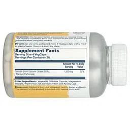 Амінокислота Solaray Calcium Citrate 1000 mg, 120 вегакапсул vit0004031 - мініатюра 2