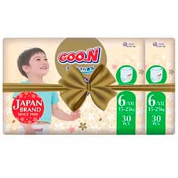 Упаковка трусиків-підгузків для дітей Goo.N Premium Soft розмір 6 (XXL) 15-25 кг 120 шт. (60 шт. х 2 шт.) - мініатюра 2