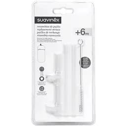 Набір змінних соломинок Suavinex, зі щіточкою, 2 шт.