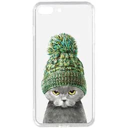 Чехол-накладка Toto Acrylic+TPU Print Case Apple iPhone 7 Plus/8 Plus #7 Cat In Hat Transparent
