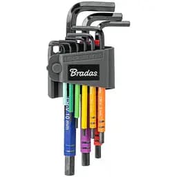 Набір шестигранних ключів Bradas HX 1,5-10 мм, 9 шт довгі (DIY-HKH71-LO/B)