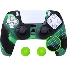 Чохол на геймпад Silicone Case для Sony DualSense Black/Green [125874]