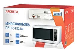 Мікрохвильова піч, 23л, електр.керув., 900Вт, дисплей, відкр.кнопкою, білий ARDESTO kuh0015105 - мініатюра 7
