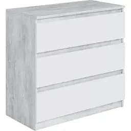 Комод Moreli T-214 на 3 ящики 800х755х400 мм Бетон/Білий (mo-t214-beton-white)