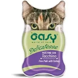 Паштет для котів Oasy Adult з індичкою 85 г (8053017342221)