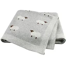 Плед Дитячий Lovely Svi Бавовна 80х100 см В'язаний Сірий Вівці (3180223)