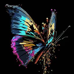 Набір для розпису по номерах Кольоровий метелик, на чорному фоні, 40x40 см, AV4040-79