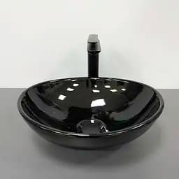 Умивальник VBI Parma black glossy накладний VBI-011021, Чорний - мініатюра 3