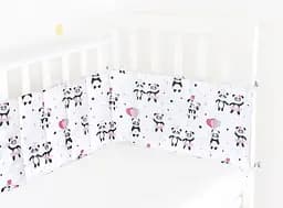 Бортики в дитяче ліжечко 30x120 ROSE PANDA, рожевий (WeltBed_PandaLoveRose_30x120) - мініатюра 2
