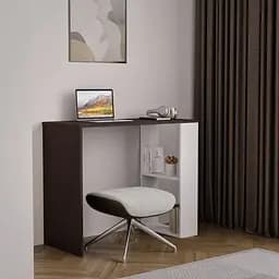 Стіл письмовий комп'ютерний з двома поличками із ДСП для дому II S-10 Венге+Білий