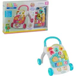 Дитяча каталка-ходунки з ігровою музичною панеллю, блакитного кольору