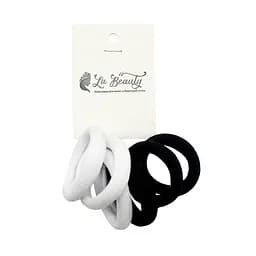 Набір резинок для волосся La-beauty 0108-424, 6 штук, чорний та білий