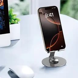 Підставка для телефону WIWU ZM-014 Desktoop Rotation Stand Grey - мініатюра 3