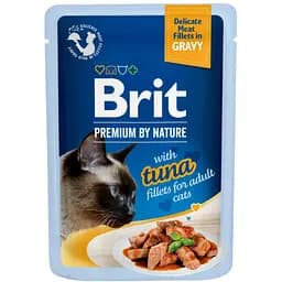 Вологий корм для котів Brit Premium Delicate Fillets in Gravy Tuna філе в соусі тунець 85 г 