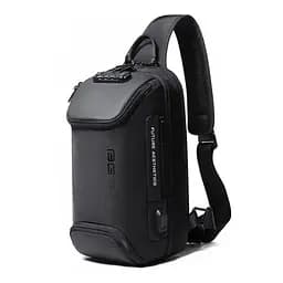 Однолямковий рюкзак через плече Bange BG-7082 9л Сумка-слінг з USB-роз'ємом і замком Black (19378)