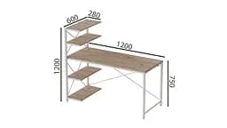 Комп'ютерний стіл Джек 75x120x60 Білий ДСП Дуб Сан-Марино FRD-104387 - мініатюра 4
