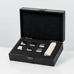 Подарунковий набір Whiskey Stones "Сталевий" чорний - 6 сталевих кубиків для охолодження віскі - мініатюра 2