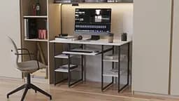 Комп'ютерний стіл Ferrum-decor Тім 75x140x60 чорний ДСП Білий 16мм (FRD-103960)