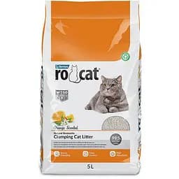 Бентонитовый наполнитель RoCat Orange Scented для кошачьего туалета с ароматом апельсина 5 л 4.3 кг