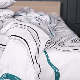 Простыня MirSon Ranforce Elite 17-0696 River Streams 150х220 см белая с принтом (2200010453409)