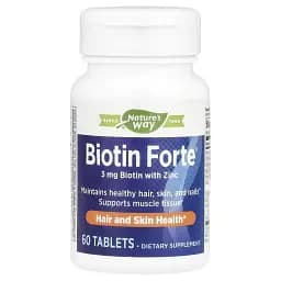 Біотин-форте з цинком Nature's Way Biotin Forte with Zinc 3 мг 60 таблеток