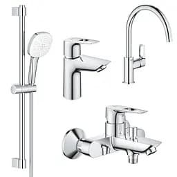 Набор смесителей Grohe BauLoop New 4 в 1 для ванной и кухни UA123225K3 Хром