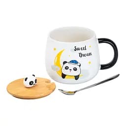 Чашка керамічна Happy Life Panda з кришкою та ложкою sweet dream 450 мл HP7203M - мініатюра 2