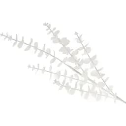 Искусственная ветка Эвкалипт 73 см Флористический материал для декора с глиттером Белый