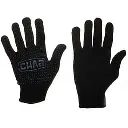 Рукавички Сила Стандарт нейлонові чорні з мілкою синьою ПВХ точкою