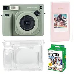 Набір камера Fujifilm Instax Wide 400 Фотопапір 20 шт. Прозорий чохол Фотоальбом на 64 фото рожевий