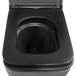 Унітаз підвісний Qtap Gemini безободковий з сидінням Soft-close QT2533076EUQMB, Чорний матовий - мініатюра 7