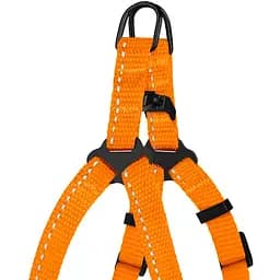 Шлея для собак Barksi Active світловідбивна (обхват грудей 24-30 см ширина 1 см) помаранчева - мініатюра 4