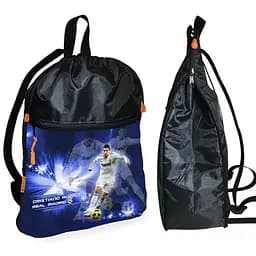 Рюкзак-мешок для обуви,спортивной формы Криштиану Роналду детская сумка для сменки с расширителем (01392)