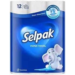 Паперові рушники Selpak 3 шари 80 відривів 12 рулонів (8690530125001)