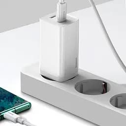 Мережевий зарядний пристрій Baseus GaN Lite 2Type-C 65W CCGAN2L-E02 White - мініатюра 5