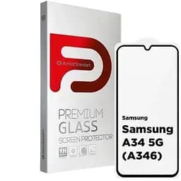 Захисне скло для смартфона ArmorStandart Full Glue для Samsung Galaxy A34 5G (A346) Black (ARM66203)