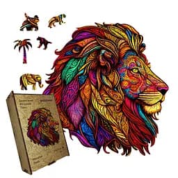 Пазл деревянный Мозаика Льва, А3, Картонная коробка 200 элементов