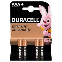 Батарейка Duracell AAA лужні 4 шт. в упаковці (5000394052543 / 81545421) - мініатюра 2